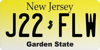 NJ license plate J22FLW