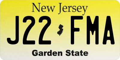 NJ license plate J22FMA