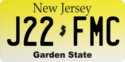 NJ license plate J22FMC
