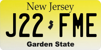 NJ license plate J22FME