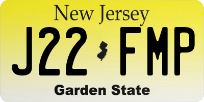 NJ license plate J22FMP