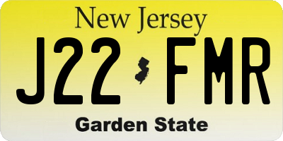 NJ license plate J22FMR