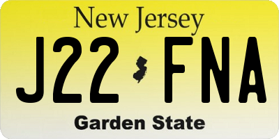 NJ license plate J22FNA