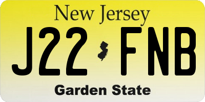 NJ license plate J22FNB