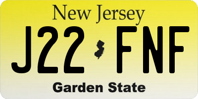 NJ license plate J22FNF