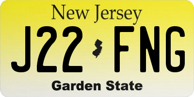 NJ license plate J22FNG