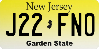NJ license plate J22FNO