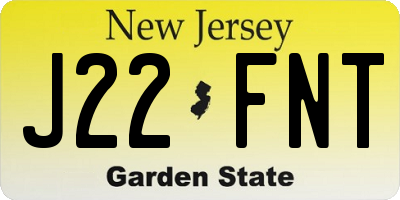 NJ license plate J22FNT