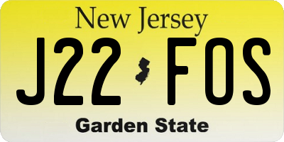 NJ license plate J22FOS