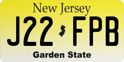 NJ license plate J22FPB