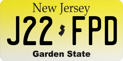NJ license plate J22FPD