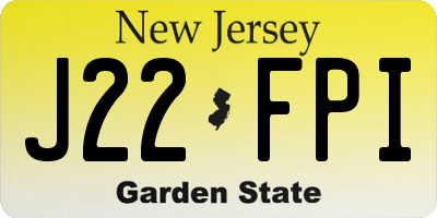 NJ license plate J22FPI