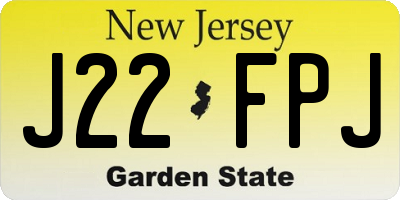 NJ license plate J22FPJ