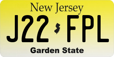 NJ license plate J22FPL
