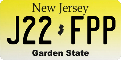 NJ license plate J22FPP