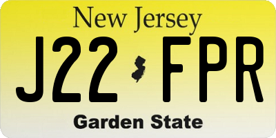 NJ license plate J22FPR