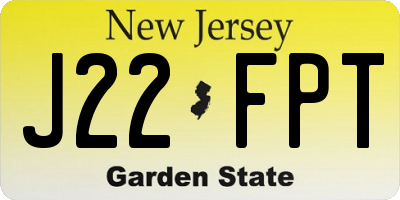 NJ license plate J22FPT