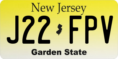 NJ license plate J22FPV