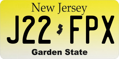 NJ license plate J22FPX