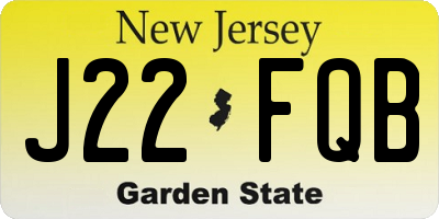 NJ license plate J22FQB