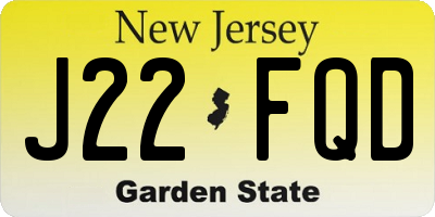 NJ license plate J22FQD