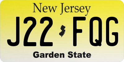NJ license plate J22FQG