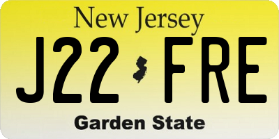 NJ license plate J22FRE