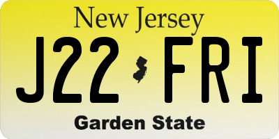 NJ license plate J22FRI