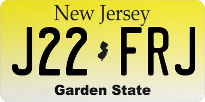 NJ license plate J22FRJ