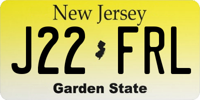 NJ license plate J22FRL