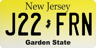 NJ license plate J22FRN