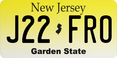 NJ license plate J22FRO
