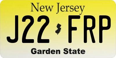 NJ license plate J22FRP