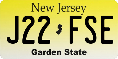 NJ license plate J22FSE
