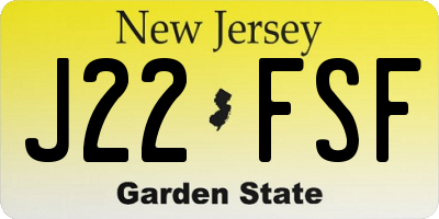 NJ license plate J22FSF