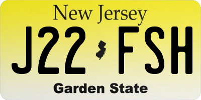 NJ license plate J22FSH