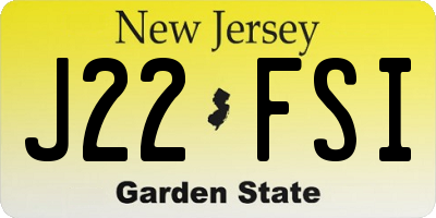NJ license plate J22FSI