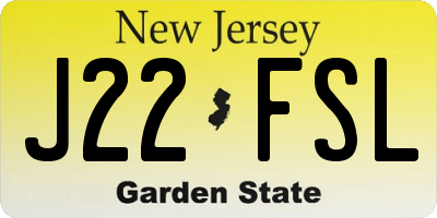 NJ license plate J22FSL