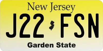 NJ license plate J22FSN