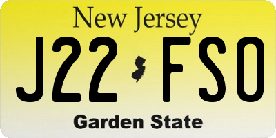 NJ license plate J22FSO