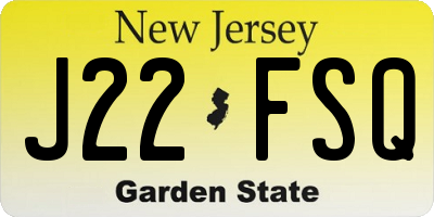 NJ license plate J22FSQ