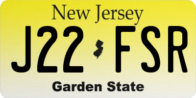 NJ license plate J22FSR