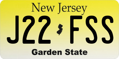 NJ license plate J22FSS