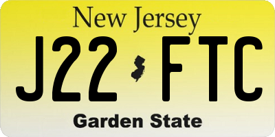 NJ license plate J22FTC