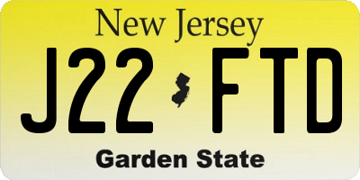 NJ license plate J22FTD