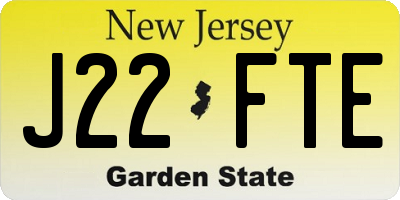 NJ license plate J22FTE