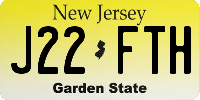 NJ license plate J22FTH