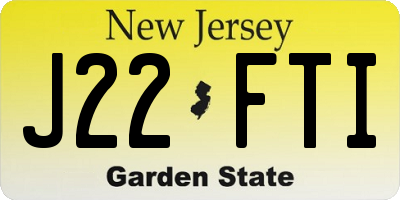 NJ license plate J22FTI