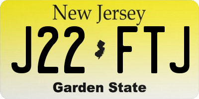 NJ license plate J22FTJ