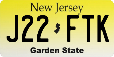 NJ license plate J22FTK